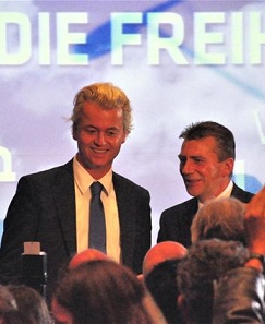 Geert Wilders und René Stadtkewitz am 2.10.2010 in Berlin.