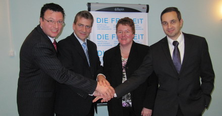 V.l.n.r.: Jörg Bader, René Stadtkewitz, Sabine Merkelbach und Marc Doll.