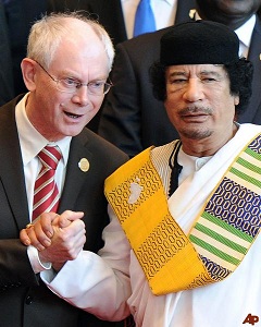 Herman van Rompuy mit Libyens Diktator Gaddafi
