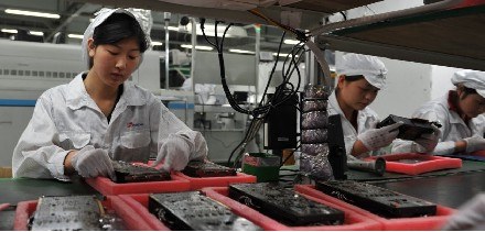 Handyproduktion beim Apple-Zulieferer Foxconn in Shenzen