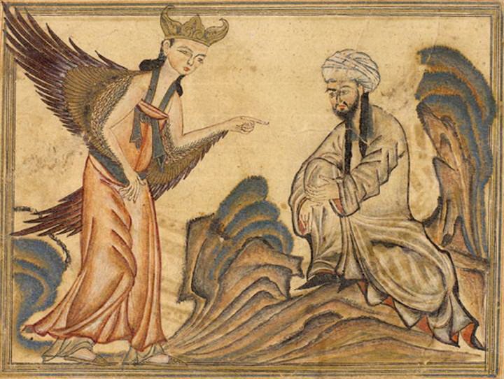 Mohammed empfängt Offenbarungen vom Erzengel Gabriel, Persien, 1307 n.Chr.