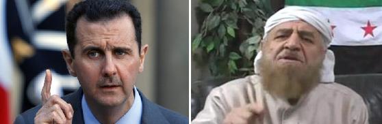 Syriens Präsident Assad (l.) und Scheich Adnan al-Arur.