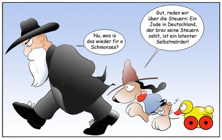 Moishe Hundesohn-Cartoon auf PI: Selbstmord per Fiskus