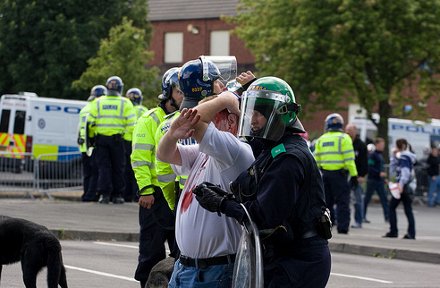 Blutige Demonstranten