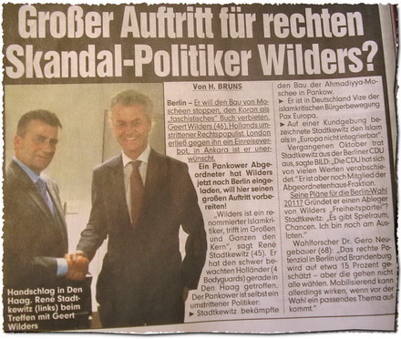 Springer-Presse zum Wilders-Besuch in Berlin
