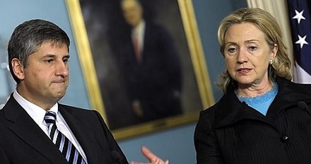 US-Außenministerin Clinton mit ihrem österreichischen Amtskollegen Spindelegger