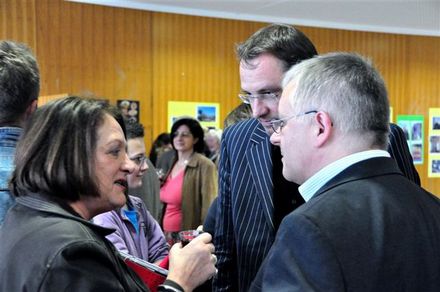 Bundesministerin Sabine Leutheusser-Schnarrenberger im Gespräch mit PI-Autor Michael Stürzenberger.