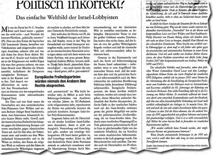 Mölzer-Artikel in der Wochenzeitung 'Zur Zeit'