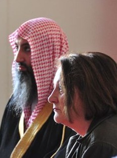Leutheusser-Schnarrenberger mit Knochenbrecher-Imam Abu Adam alias Hesham Shashaa.