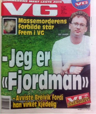 Peder Jensen alias Fjordman auf der Titelseite der heutigen «VG»