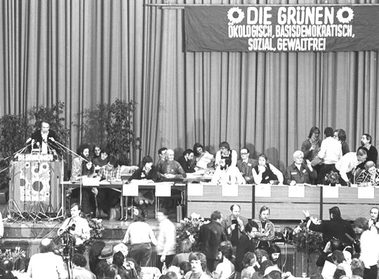 Gründungsparteitag der Bundespartei Die Grünen am 12./13.1.1980 in Karlsruhe