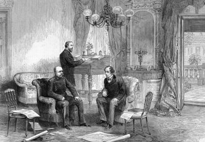 Bismarck und Disraeli im Kaiserhof Hotel, Berlin, 1878