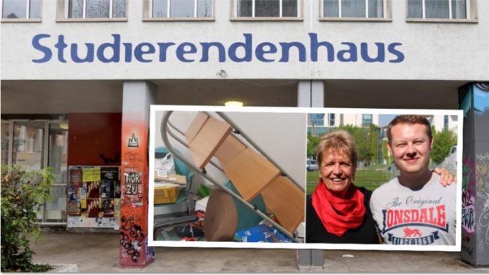 Im „Studierendenhaus“ an der Mertonstraße kam es zur „Polit-Randale“; (kleines Bild: SPD-Bundestagsabgeordete Ulli Nissen und Mitarbeiter Nis Thiemeier).