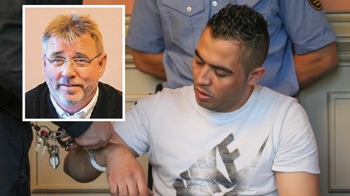 Zwei, die füreinander da sind: Adel S., 28, und Richter Rupert Geußer (kl. Foto l.), 55, vor dem Landgericht Zwickau.