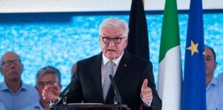 Steinmeier bei seiner Rede in Fivizzano.