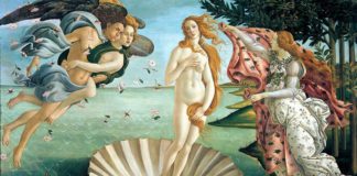 Die Geburt der Venus von Alessandro Botticelli, 1484-1486.