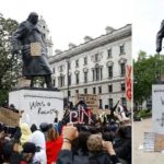 Auch die Statue von Winston Churchill in London blieb nicht verschont von BLM-"Aktivisten".