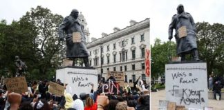 Auch die Statue von Winston Churchill in London blieb nicht verschont von BLM-"Aktivisten".