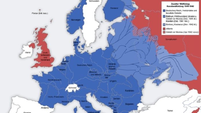 Eine EU-Mitgliedschaft der Ukraine würde im Osten Europas zu einer Landkarte führen, die der deutschen Ostfront 1942 (Foto) verblüffend ähnlich wäre.