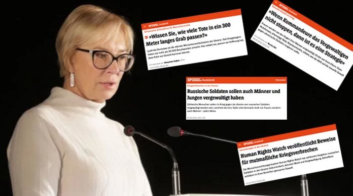 Der SPIEGEL berichtete mehrfach in großen Zeilen über die Vergewaltigungs-Vorwürfe der ukrainischen Kommissarin für Menschenrechte, Ljudmila Denissowa (l.). Jetzt, da sich alles in Luft auflöst, warten die SPIEGEL-Leser vergeblich auf eine Korrektur des Blattes.