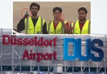 Mitten in der Ferienzeit posierten vor kurzem drei Mitarbeiter des Düsseldorfer Flugplatzes an einem Koffer-Rollband für ein skandalträchtiges Internet-Foto.