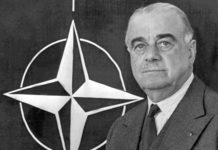 "Die NATO wurde geschaffen, um die Russen draußen, die Amerikaner drinnen und die Deutschen unten zu halten." (Lord Hastings Ismay, erster NATO-Generalsekretär).