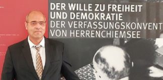 Peter Boehringer (l.) zum Grundgesetz von 1948/49 anlässlich des heutigen Festakts „75 Jahre Verfassungskonvent Herrenchiemsee“.
