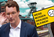 "Nichts sehen, nichts hören, nichts sagen" - so gibt sich NRW-Ministerpräsident Hendrik Wüst zu der Kolonial-Ausstellung in Dortmund, bei der weiße Besucher samstags draußen bleiben müssen.