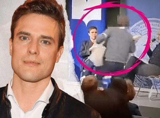 Tagesschau-Sprecher Constantin Schreiber wurde vor kurzem bei einer Lesung an der Universität Jena von einem Linken mit einer Torte abgeworfen.