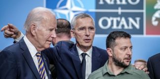 Wollen den Krieg trotz immens hoher Opferzahlen auf ukrainischer Seite konsequent fortführen: Biden, Stoltenberg und Selenskyj.