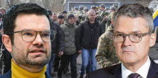 Bundesjustizminister Marco Buschmann (FDP, l.) will wehrfähige Ukraine-Flüchtlinge nicht zum Wehrdienst zwingen, CDU-Verteidigungspolitiker Roderich Kiesewetter schon – und bringt eine Bürgergeld-Aussetzung für sie ins Spiel.