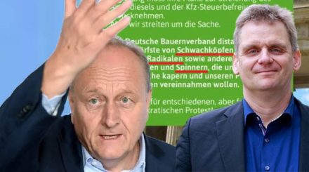 Jura-Professor Martin Schwab (r.), bekannt aus dem Corona-Widerstand, hat jetzt auf seiner Facebook-Seite einen Offenen Brief an den Deutschen Bauernverband (Foto l.: Präsident Joachim Rukwied, CDU) geschrieben.