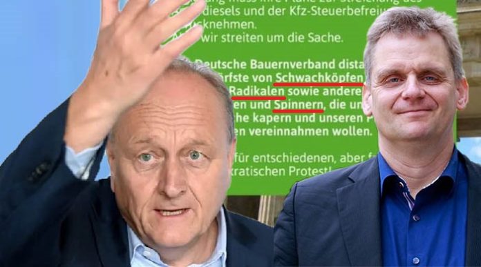 Jura-Professor Martin Schwab (r.), bekannt aus dem Corona-Widerstand, hat jetzt auf seiner Facebook-Seite einen Offenen Brief an den Deutschen Bauernverband (Foto l.: Präsident Joachim Rukwied, CDU) geschrieben.