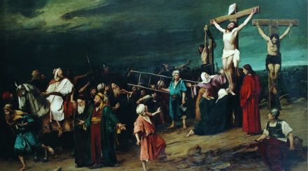 Golgatha - Ort der Kreuzigung von Jesus von Nazareth (Gemälde von Mihály von Munkácsy, Öl auf Leinwand).