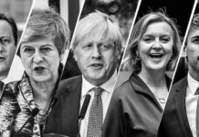 Die Tories stehen derzeit mit dem Rücken zur Wand: Rishi Sunak (r.) ist Großbritanniens fünfter Premierminister in sechs Jahren. Seine Vorgänger waren David Cameron, Theresa May, Boris Johnson and Liz Truss.