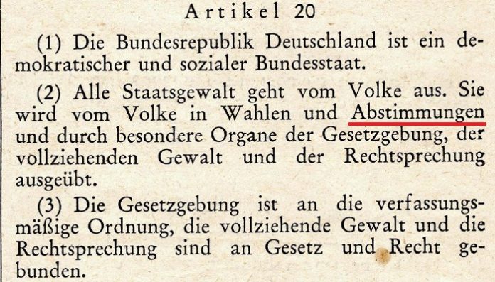 „Wahlen und Abstimmungen“ hat man uns am 23. Mai 1949 versprochen. Seit 75 Jahren warten wir auf die Einlösung der zweiten Hälfte dieses Versprechens.