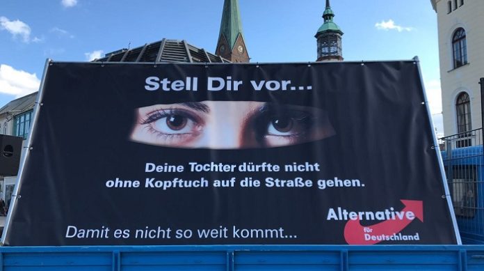 AfD-Wahlplakat in Schwerin.