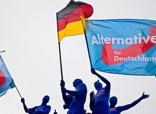 Werbeaktion von AfD-Anhängern in Berlin.