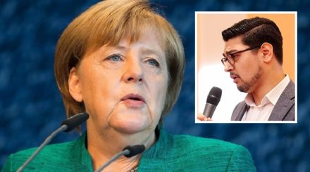 Diego Faßnacht aus Bergisch Gladbach forderte beim JU-Deutschlandtag in Dresden den Rücktritt von Angela Merkel.