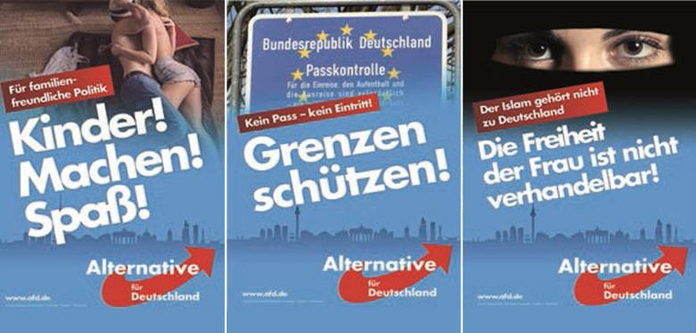 Die eher ernsten Wahlplakate der AfD-Bayern.