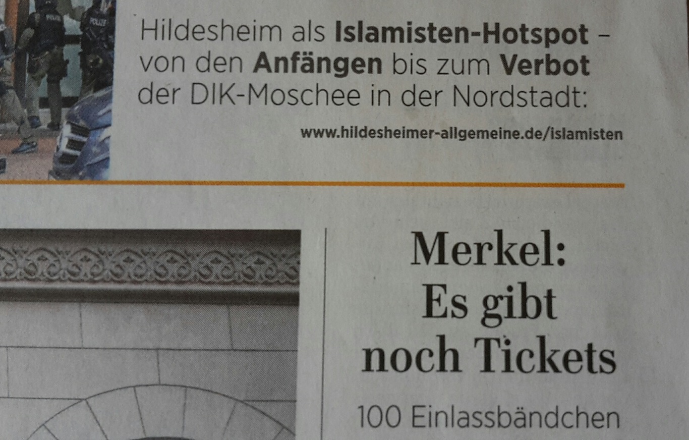 Die Hildesheimer Zeitung berichtet am Dienstag verzweifelt, dass Merkel noch Klatschpublikum sucht.