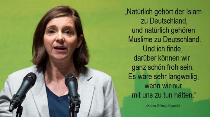 Katrin Göring-Eckardt, Vizepräsidentin des Deutschen Bundestages und Spitzenkandidaten der Grünen zu Bundestagswahl 2017.