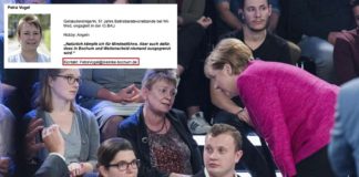 Petra Vogel (DIE LINKE) in der Sendung Klartext mit Angela Merkel.