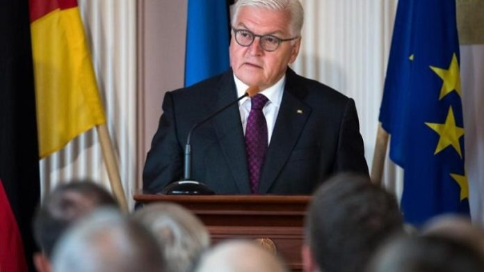 Steinmeier bei seiner Rede in Tallinn.