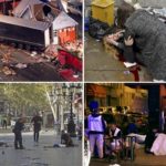 Fotocollage von Attentaten in Berlin, London, Barcelona und Paris.