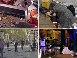 Fotocollage von Attentaten in Berlin, London, Barcelona und Paris.